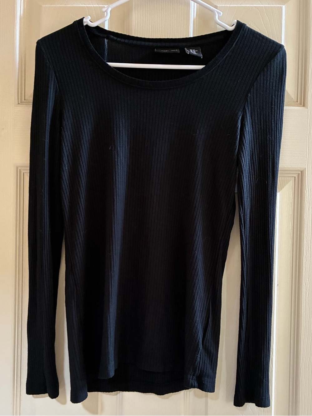 RACHEL ZOE Black Ribbed Long-Sleeve Top